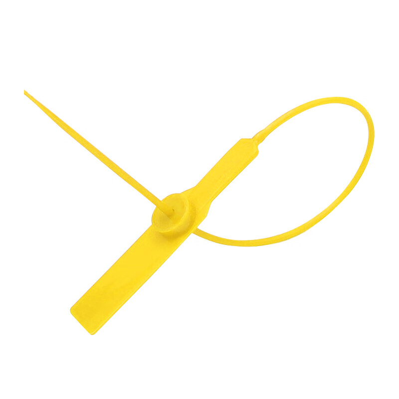 Jiuqiangu plastic seal with number seal, disposable anti-disassembly logistics seal, truck, tanker container plastic seal, anti-theft and anti-displacement package, 28CM yellow, 100 pieces with random number