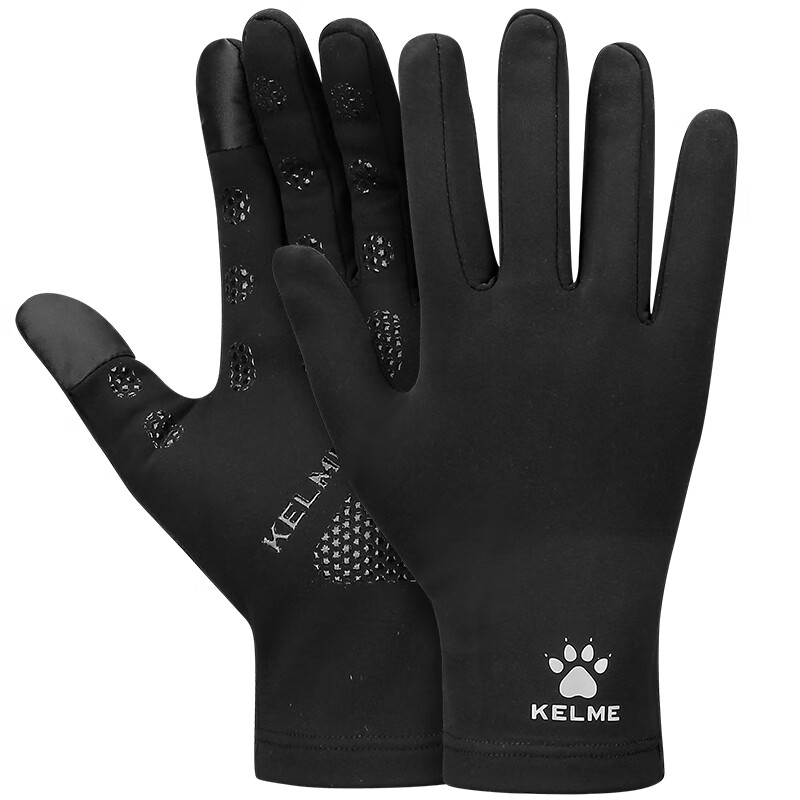 KELME gloves autumn and winter men's and women's cycling and running cold-proof fitness gloves warm windproof plus velvet sports outdoor gloves