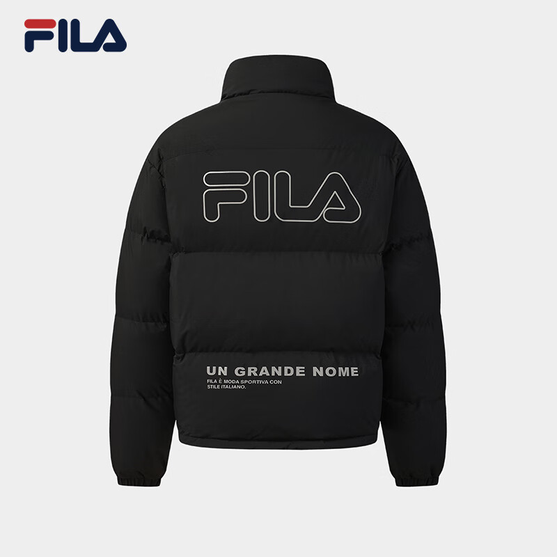 FILA Yi Yang Qianxi same style | Fila official men's down jacket 2025 winter new loose warm colorful down black - BK XL 180/100A/XL