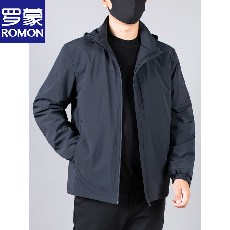 Luo Meng's new autumn and winter men's light cotton coat, middle-aged large size cotton coat, extra fat and thick coat, fat man's second cotton jacket 7551# black XL 100-110 catties