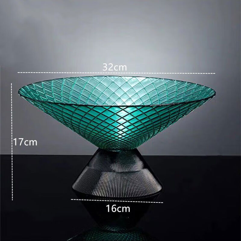 Yusenyi Fruit Plate Home Snack Candy Storage Plate Glass Fruit Plate Heart of the Ocean Large Lake Green