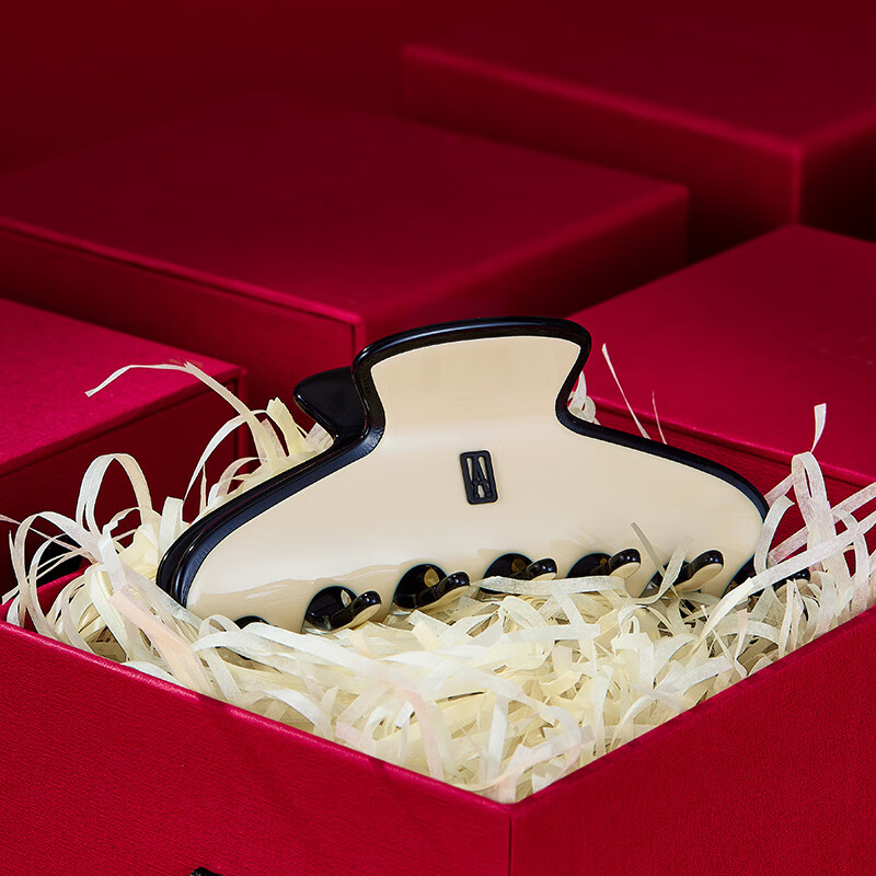ALEXANDRE DE PARIS New Year's gift, same style as the star, messenger large gripping clip, shark clip, large size - Y beige