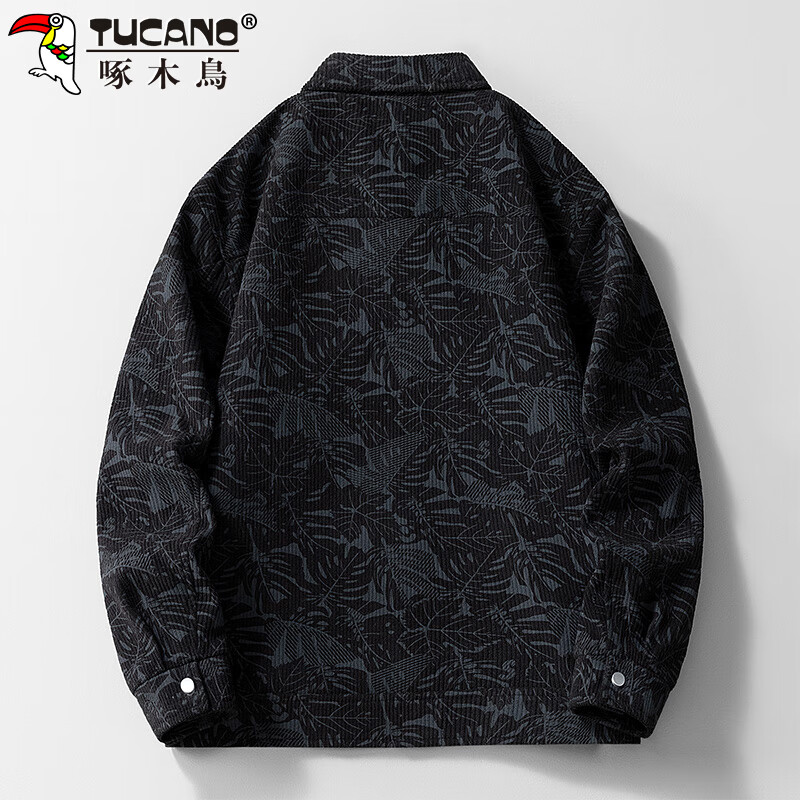 Woodpecker (TUCANO) coat men's autumn and winter work jacket men's loose casual lapel high-end clothes men's black XL