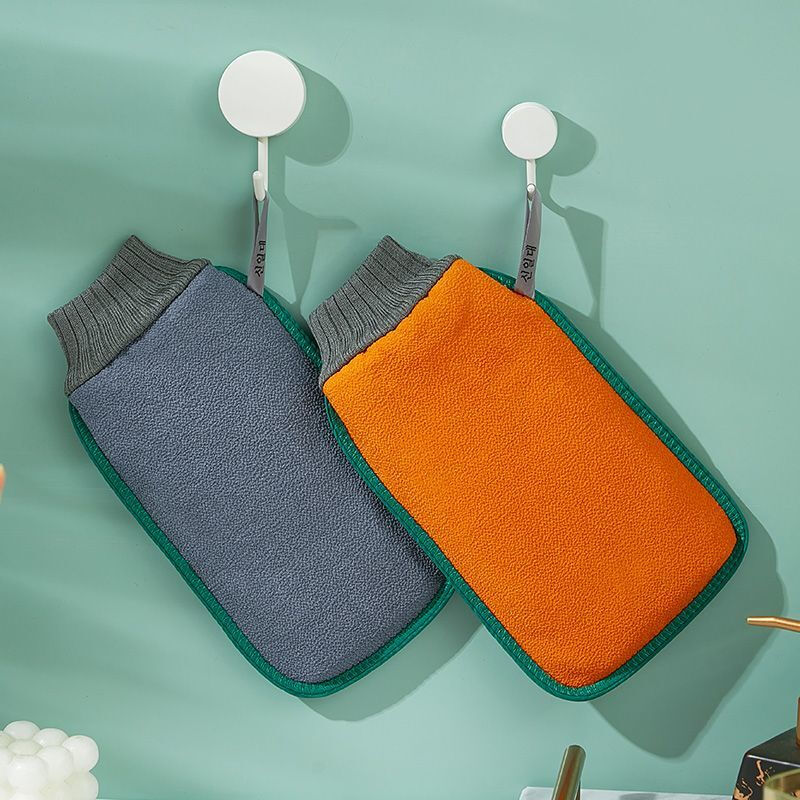 Fat Donglai strong mud rub double-layer thickened household bath towel men and women coarse sand gloves to remove Fat Donglai same style 2 double-layer thickened blue + gray
