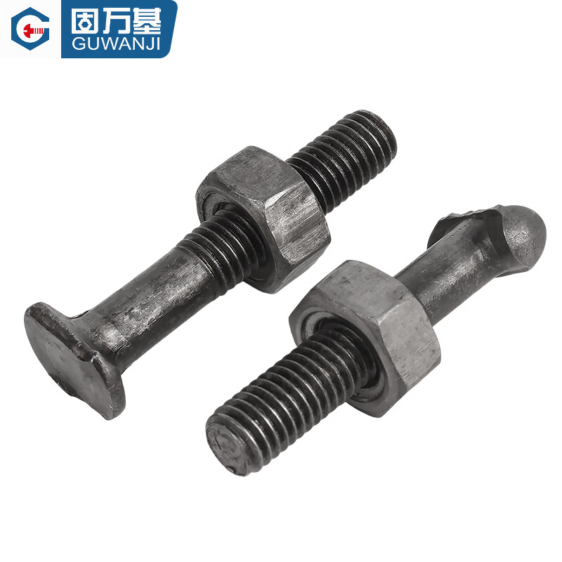 Guwanji fastener screw nut steel pipe fastener screw nut scaffolding fixed fastener accessories T-bolt national standard round head M12x70mm total length 20 pieces