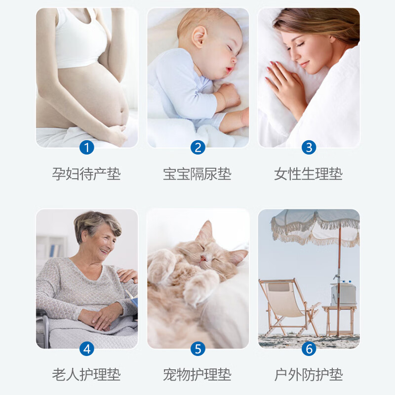 Haishi Hainuo medical adult care pad 80*90cm*30 pieces disposable diaper pad for the elderly baby maternity puerperal pad