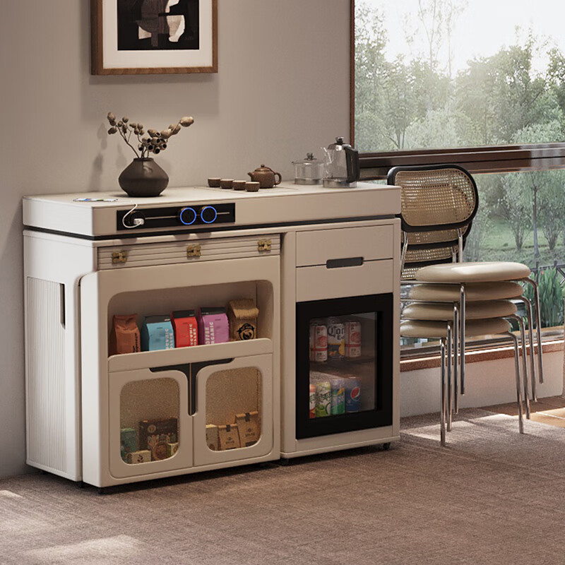 Micro Art 2026 sideboard island table integrated household retractable folding small apartment multi-functional bar guide dining table high-end retractable dining table (no tea making and no refrigerator)