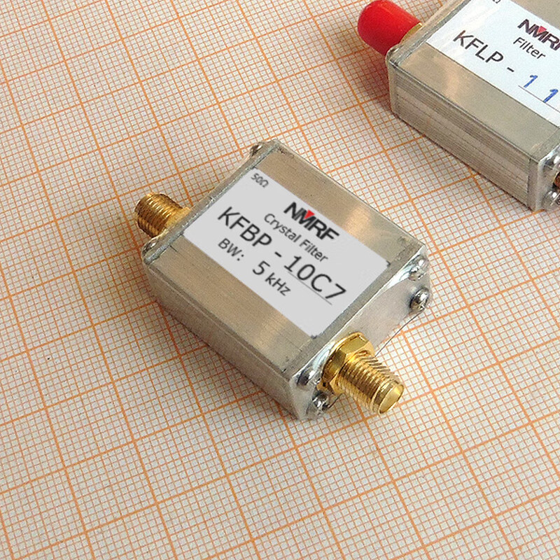 10.7MHz coaxial bandpass crystal filter, SMA interface, IF filter, bandwidth 5kHz