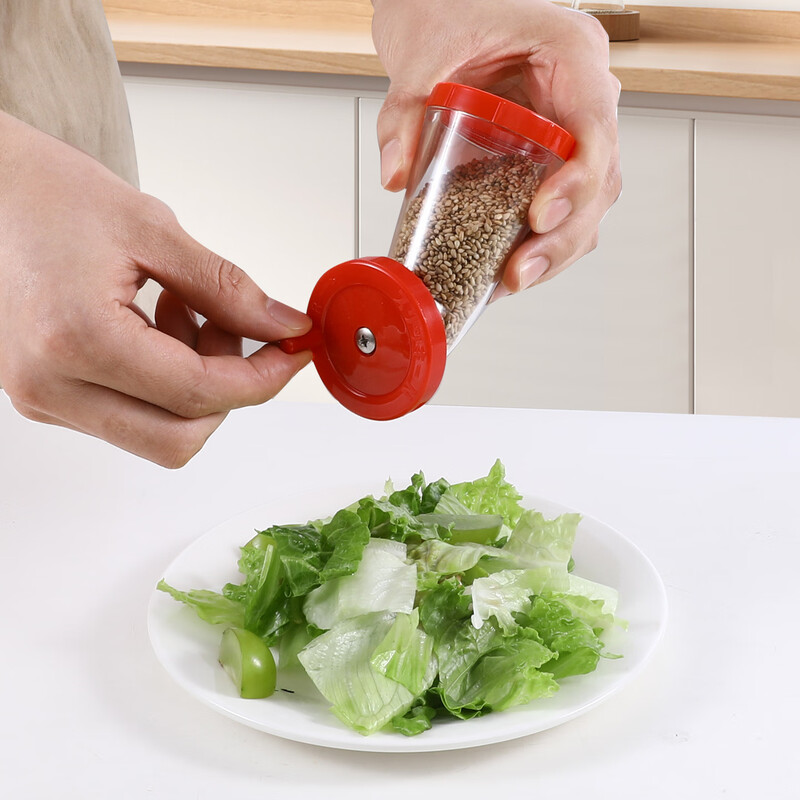 SP SAUCE Japan imported sesame grinder hand-cranked sesame artifact manual flaxseed grinder black sesame grinding bottle red 1