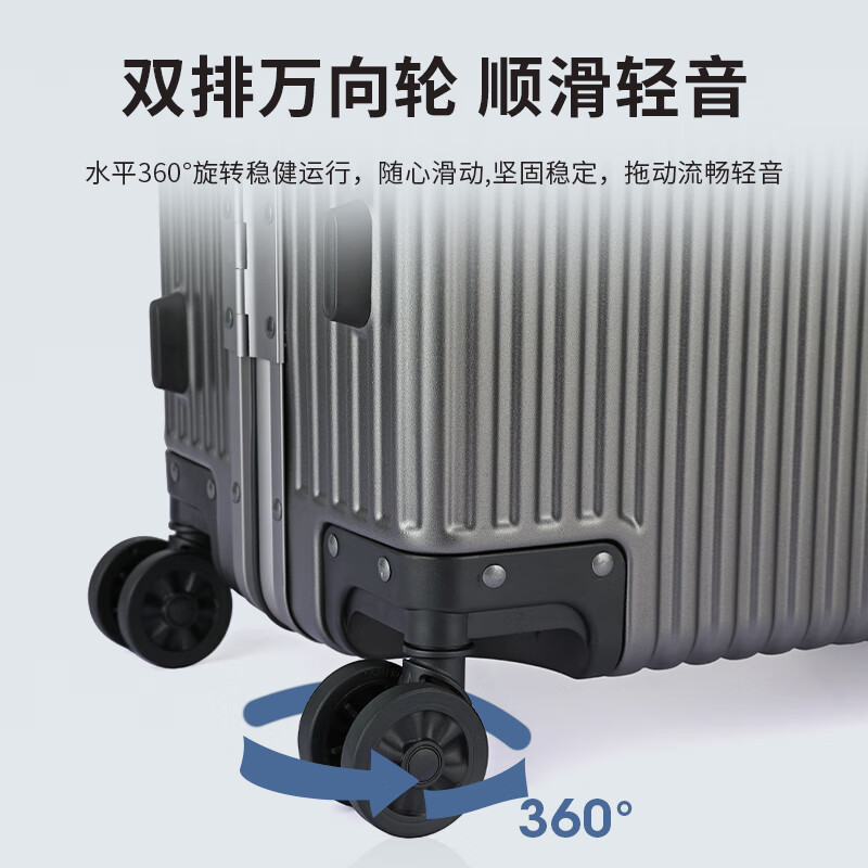 Goldlion Luggage Large Capacity Checked Code Box Lightweight Travel Trolley Case for Men and Women New Year Gift for Men Silver Gray TSA Code Lock 20 Inch (Carry-on Case Suitable for 3-5 Days Short Distance)