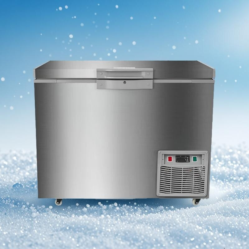 HAOYOM ultra-low temperature freezer-60 degree quick-frozen deep-freezing seafood freezer stainless steel commercial large-capacity salmon and tuna freezer refrigerator for fishing boats minus 65 degrees 108 liters full copper tube -25 ~-65 adjustable
