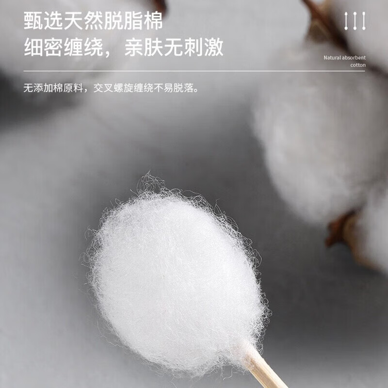 Daily small double-headed cotton swabs for ear picking, disposable sanitary tampons, small pointed ear picking spoons, cotton swabs, 1 box of 500 pieces, value pack