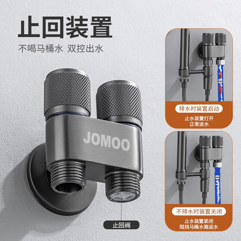 JOMOO toilet companion pressurized flushing spray gun faucet one into two toilet bathroom high pressure water gun bidet nozzle gun gray D type all copper spray gun rotating type