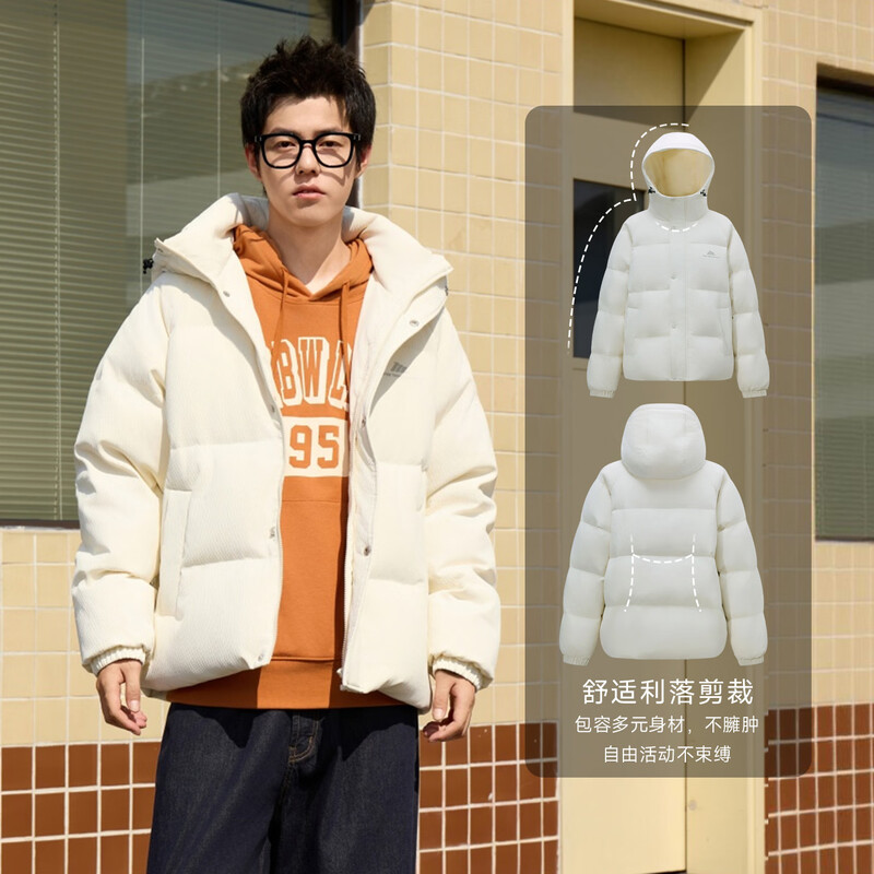 Metersbonwe Down Jacket Men's 2025 Winter New Sports Versatile Short Thickened Hooded Warm Solid Color Jacket