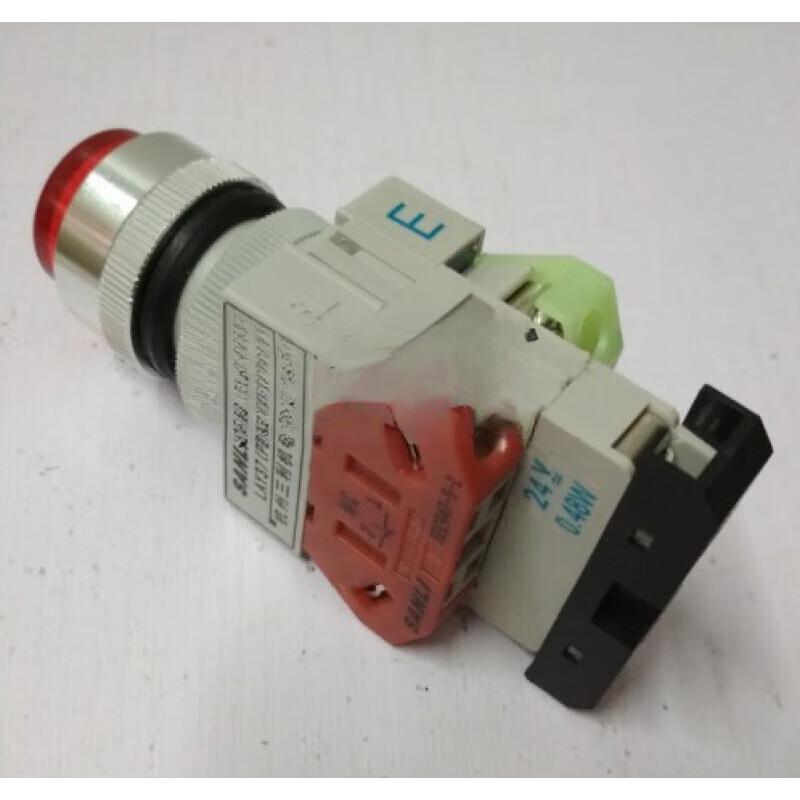 Hangzhou Sanli Renyu brand LAY37 (PBC) button switch P-E illuminated button green AC220V 1 normally open