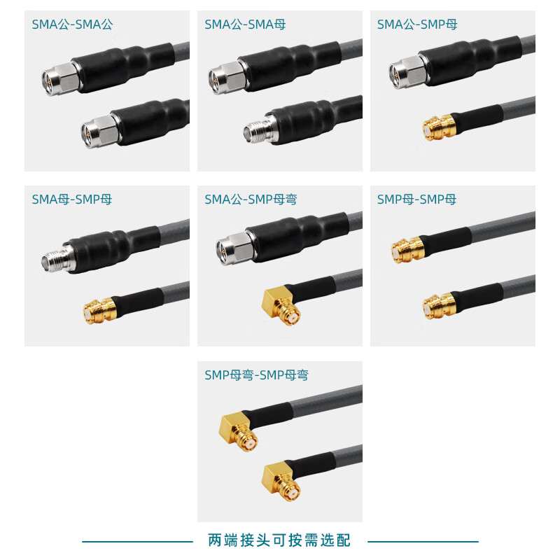 XINQY Xinqiyuan 26.5G phase-stable RF cable SMA/SMP (GPO) connector interchangeable CXN3507 low-loss coaxial cable assembly network analyzer test cable SMA male-SMA male 0.8m