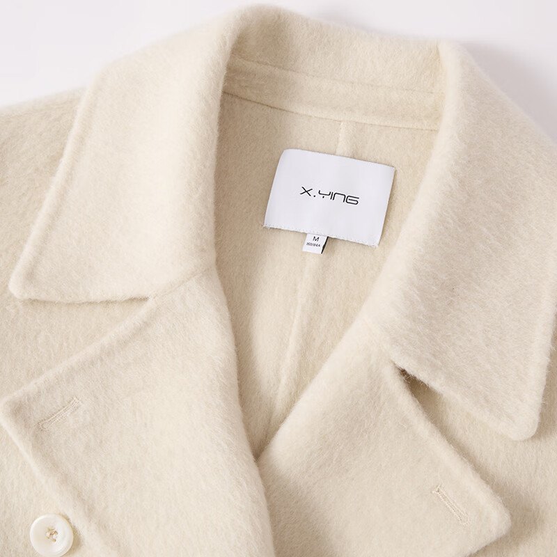 Xiangying Liu Xiening's same style double-sided woolen coat for women 2025 winter new mid-length white woolen coat Lubai M 160/84A/95-110 catties