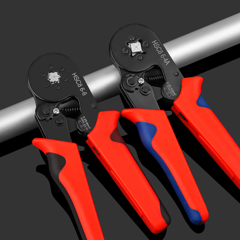 LTS tubular terminal block crimping pliers cold-pressed needle tubular wire nose crimping artifact electrician special clamping tool crimping pliers HSC8 6-4A quadrilateral