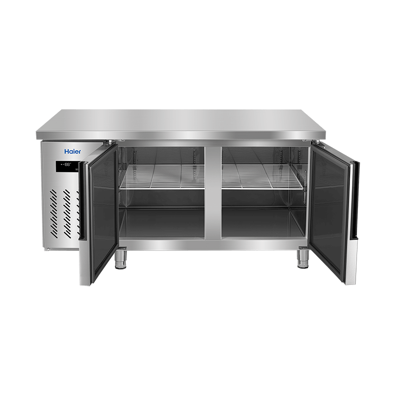 Haier commercial freezer stainless steel operating table fresh-keeping work platform kitchen refrigerator hotel restaurant canteen milk tea shop refrigeration frozen copper tube quick-frozen beef and mutton vegetables 1.5 meters 323 liters | Refrigeration/freezing conversion | Stainless steel
