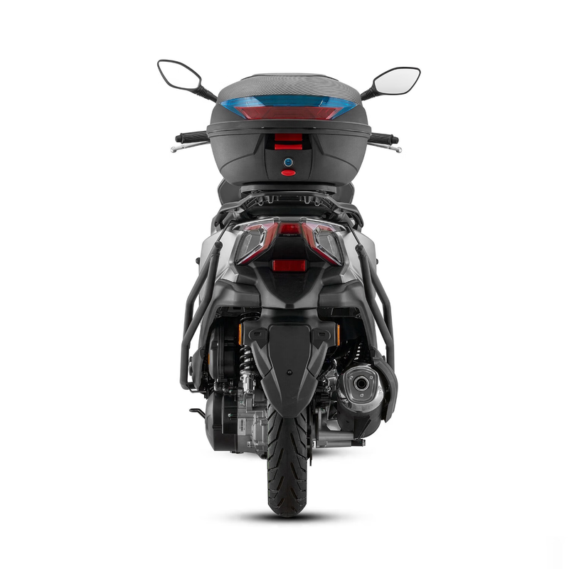 Qianjiang ACE150 fuel scooter commuter smart double disc brake ABS bumper + tail box matte silver gray 25 models