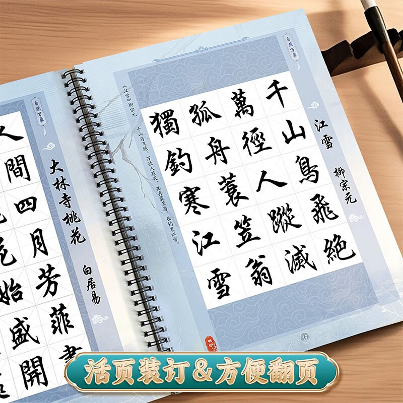 Close-up copying calligraphy card, regular script, adult calligraphy introductory copying book, calligraphy practice materials, brush beginners practice calligraphy, four-character idiom word card