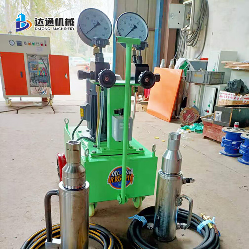 TNBROTHERS Prestressed Tensioner Highway Bridge Steel Strand Anchor Cable Electric Hydraulic Tensile Pull-through Jack High-pressure Oil Pump 27 Ton Front Cassette Jack