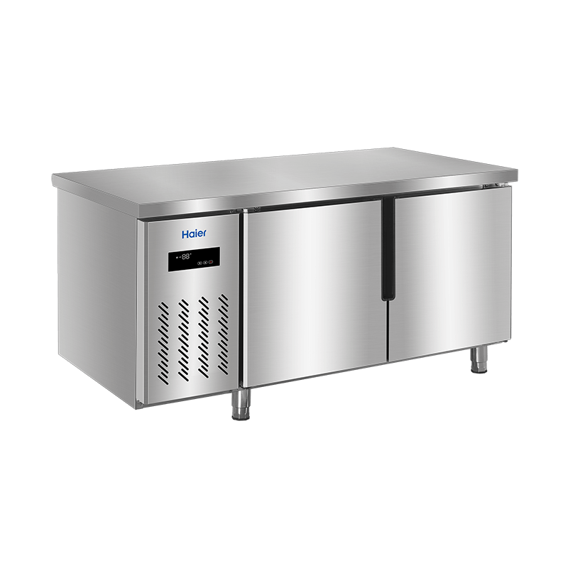 Haier commercial freezer stainless steel operating table fresh-keeping work platform kitchen refrigerator hotel restaurant canteen milk tea shop refrigeration frozen copper tube quick-frozen beef and mutton vegetables 1.5 meters 323 liters | Refrigeration/freezing conversion | Stainless steel