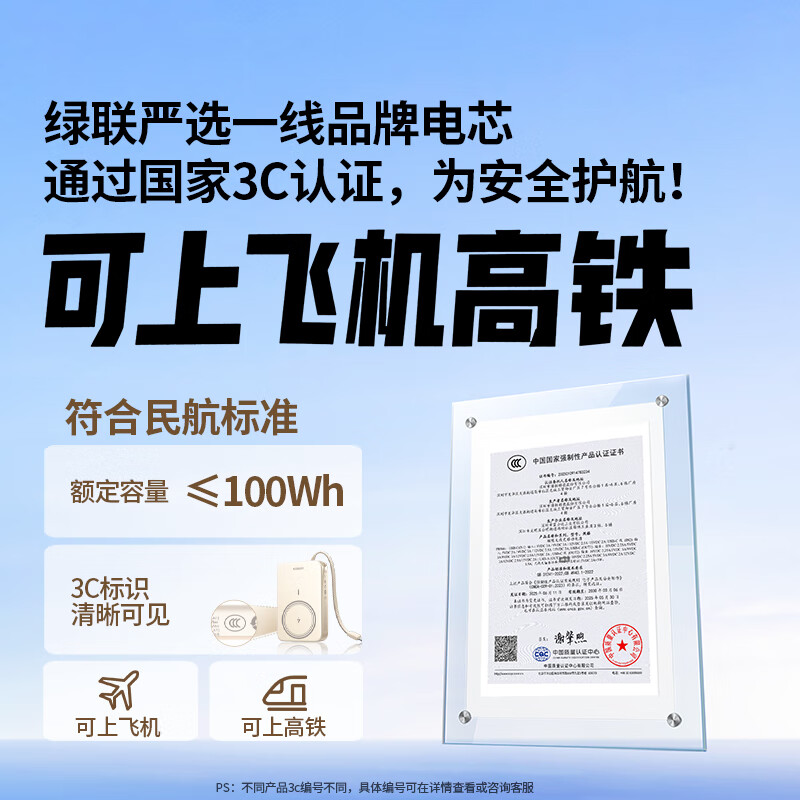 Greenlink 3C certified magnetic wireless power bank with built-in cable 20000 mAh 30W fast charging mobile power bank compatible with MagSafe Apple iPhone 17/16