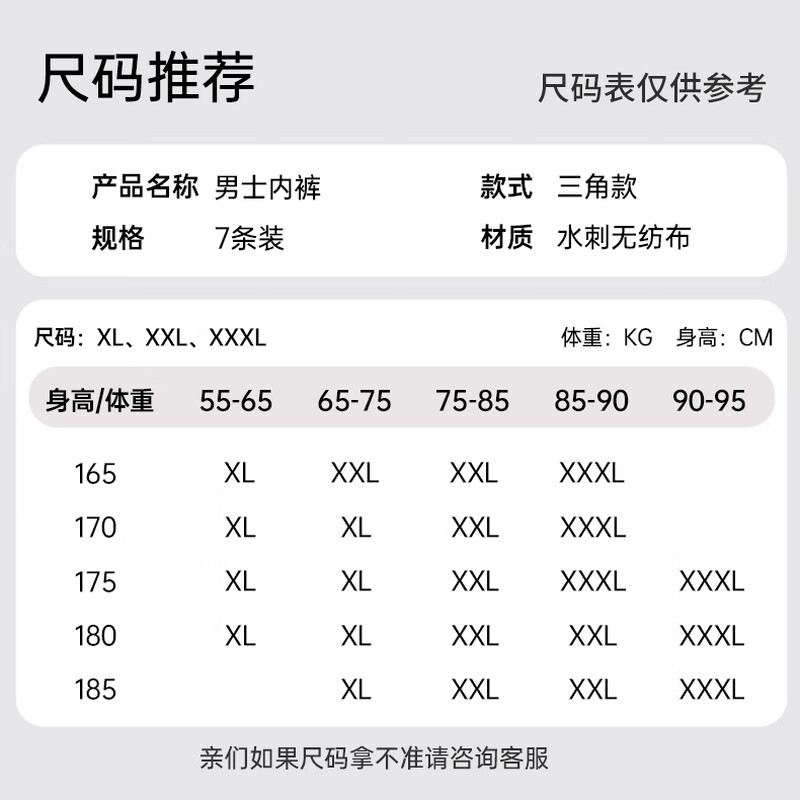 Nolan Sendi Disposable Underwear Men's Men's Business Travel No-Wash Daily Disposable Independent Shorts 7 Pairs 2XL 65-80kg