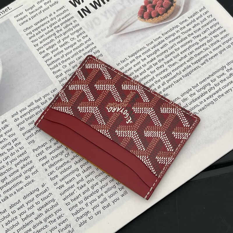 Second-hand 99 new Goya (GOYARD) card holder card holder 10.5 7.5 0.5cm red