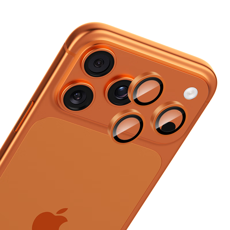 0 degree suitable for Apple iphone17/16promax lens film 16Pro/15pro/14Pro sapphire tempered glass HD mobile phone camera lens protective film 17Pro/17Promax universal-orange sapphire eagle eye lens film
