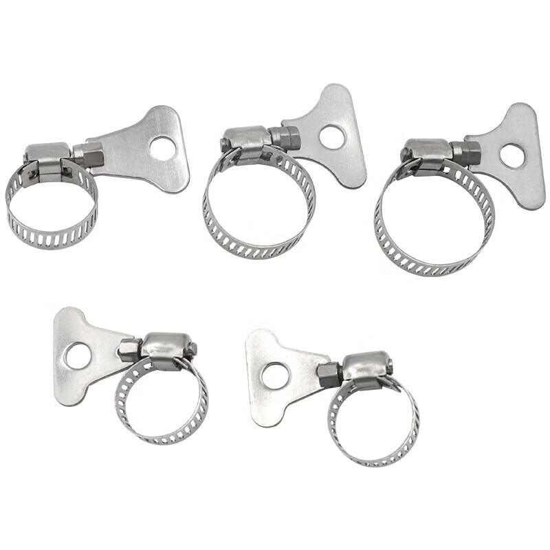 Xiaofeng Seiko 201 stainless steel handle type hoop clamp throat hoop pipe clamp fixed joint 8-12mm 5 pieces