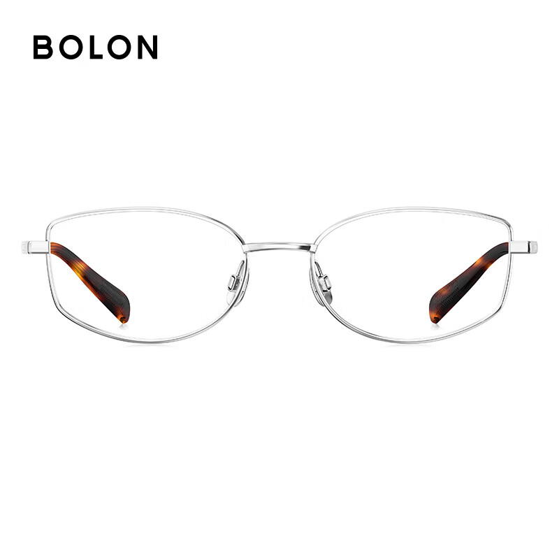 BOLON Tyrannosaurus glasses Yang Zi's same style optical glasses retro cat's eye titanium frame myopia glasses old money style men's and women's style BB7000 Yang Zi Zhang Xiaowan's same style B90 bright silver single frame
