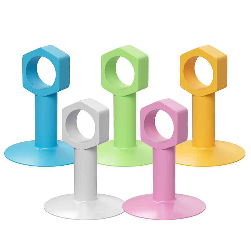 He Jiagong door suction anti-collision and punch-free door stopper new silicone suction door bumper bathroom door stop door rear door handle anti-collision pad 6 sides - transparent pack 12 pcs