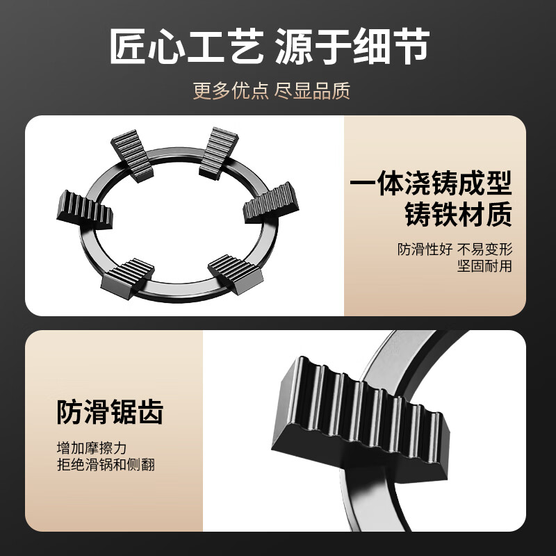 Xin Yingzhi (YINGZHI) gas stove bracket thickened cast steel gas stove bracket anti-slip frame windproof energy-saving cover fire cover suitable for Midea Vantage Skyworth Supor Xiaomi Boss Konka and other 2-pack six-ear pot holder | anti-slip and high temperature resistance | four- and five-claw general economic model