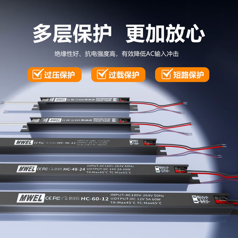 CLCEY Marvel long LED switching power supply light box ceiling lamp with transformer AC220V to DC12V24 volt 5A HC241212V2A six-year warranty SF