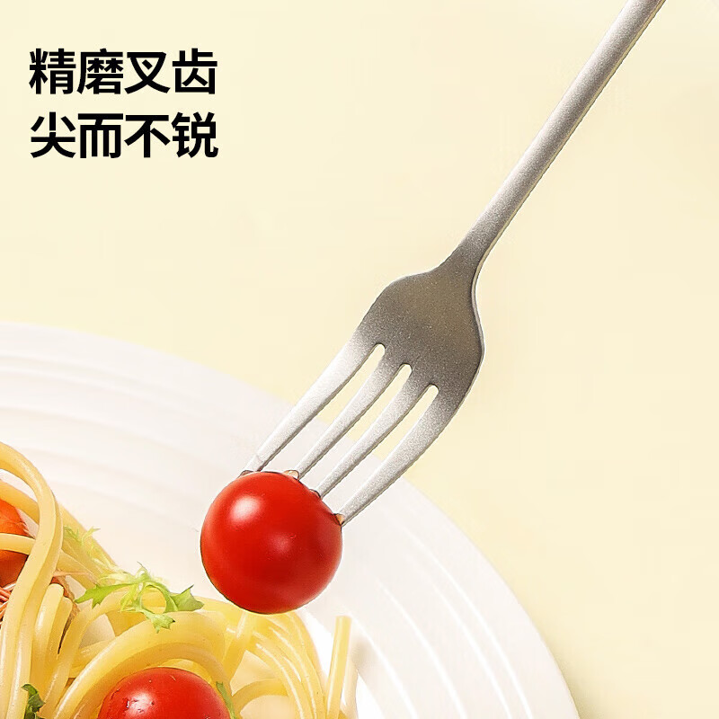 MAXCOOK Titanium Purifying Chopsticks and Spoons Portable Tableware Set Metal Titanium Chopsticks High Temperature Resistant Anti-Slip Light Luxury Titanium Health Matcha Milk Green 3-piece Set MCCU8877