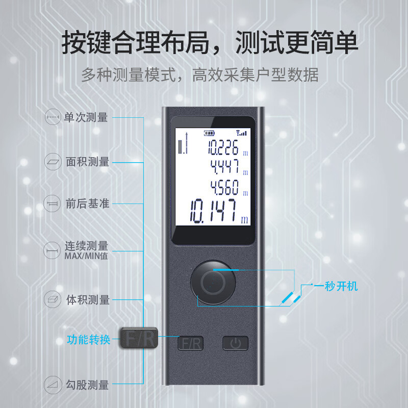 Huaiman laser range finder high-precision mini infrared measuring instrument measuring room electronic ruler precision model 40m