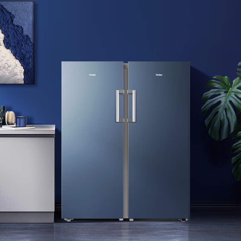 Haier (Haier) Little Red Flower Series 210/242/290/335/385L Household Commercial Vertical Freezer Air-cooled Frost-free Antibacterial Electronic Temperature Control Cryogenic Quick Freezing Level 1 Energy Efficiency 242L Little Red Flower Series Star Stone Blue | Can be changed to double doors