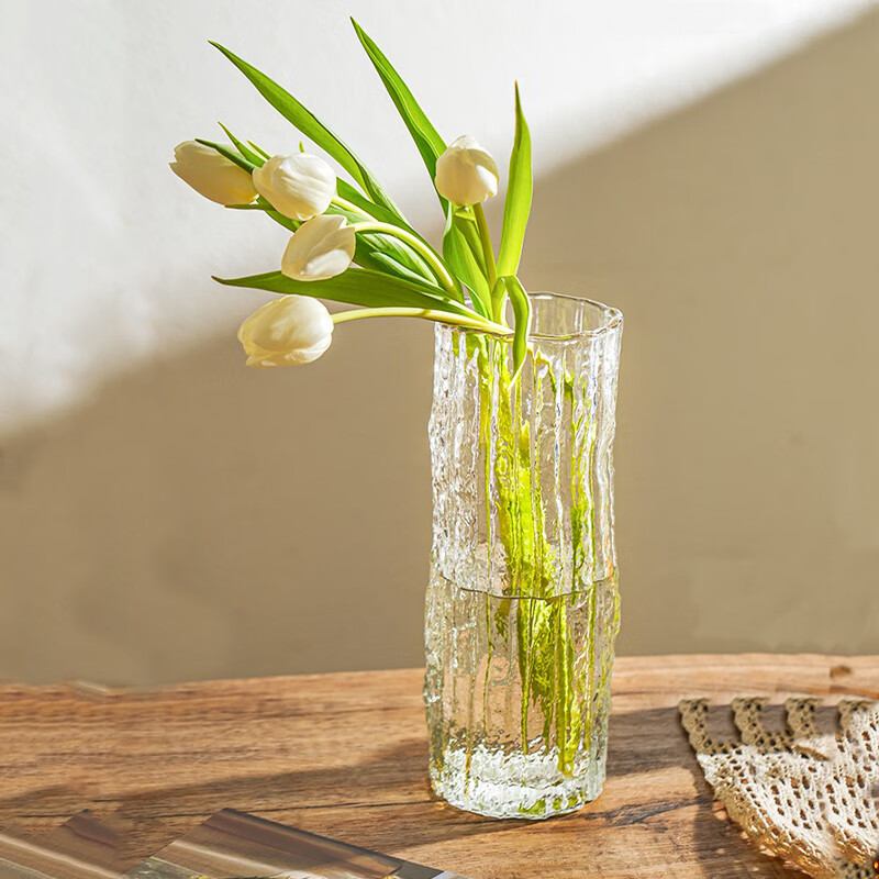 Fanyejia vase high-end glass ornaments living room flower arrangement transparent light luxury water lily rose water culture flowers special