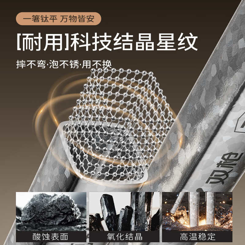 Double gun 100% pure titanium chopsticks household high-end metal chopsticks titanium hollow anti-scalding anti-slip lightweight portable tableware set