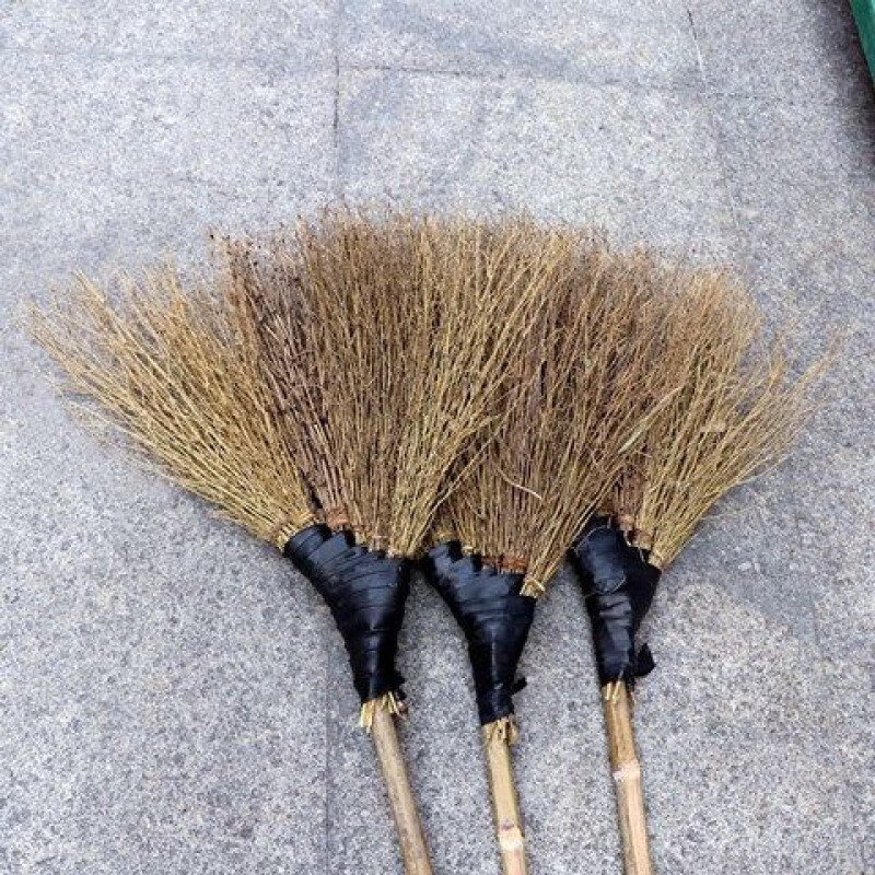 Fengxi pure handmade bamboo broom outdoor large broom with branches factory snow sweeping large bamboo broom sanitation sweep leafless small bamboo broom (height 90 cm)