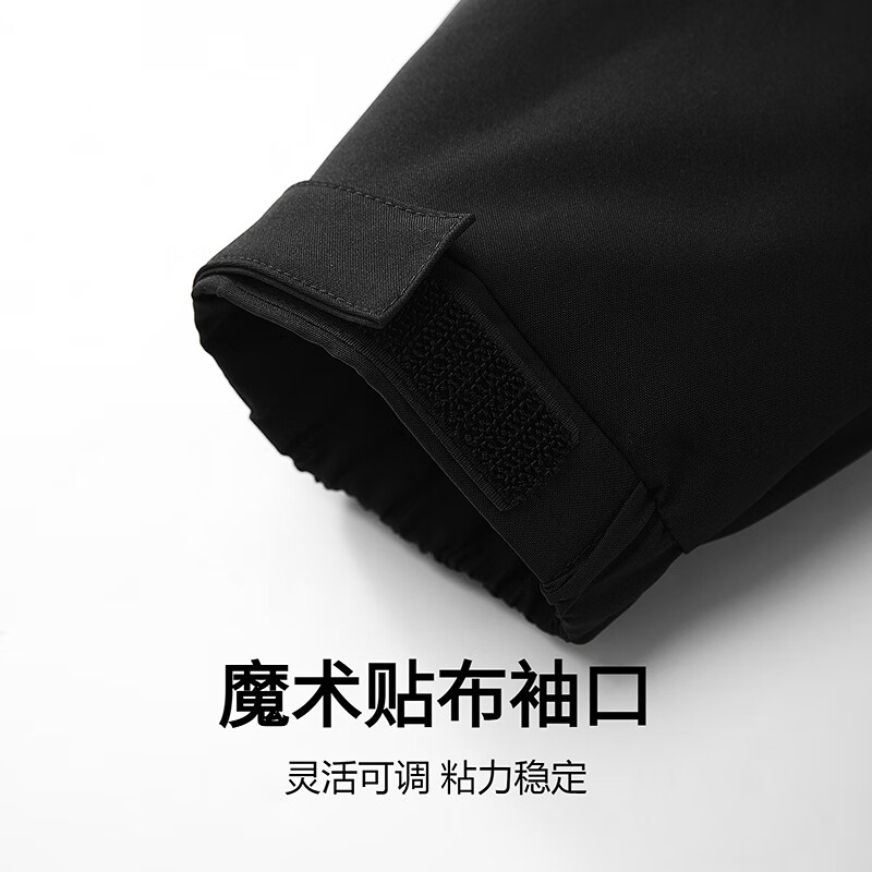 Dances with Wolves, quilted lining, outdoor trendy stand-up collar thick coat, warm and easy to care for men's jacket 001 black L