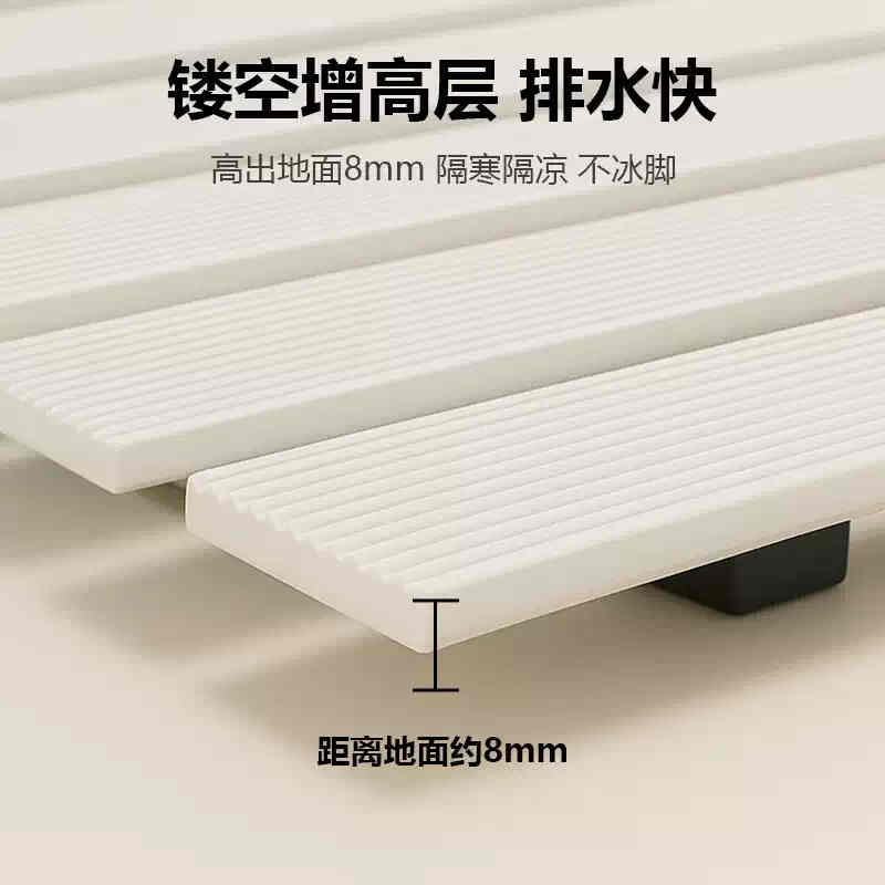 Yusenyi Bathroom Anti-slip Floor Mat 2025 New Shower Bathroom Toilet Restroom Anti-fall Bathroom Children's Household Floor Mat (3rd Generation) Small Square Strips Gray Blue (Upgraded Model) Export Quality National Patent 61x120CM