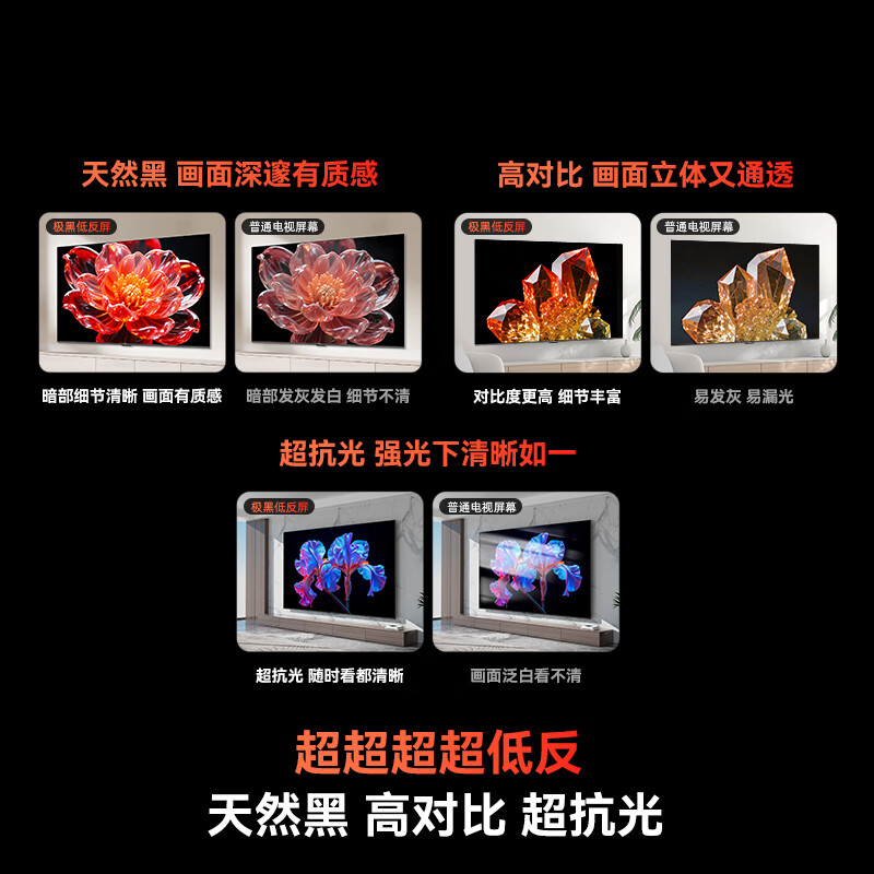 Skyworth TV A4F Pro 65-inch Mini LED Anti-reflective extremely black low-reflective screen 144Hz high brush HI-FI audio First-class energy efficiency National subsidy A4F upgrade