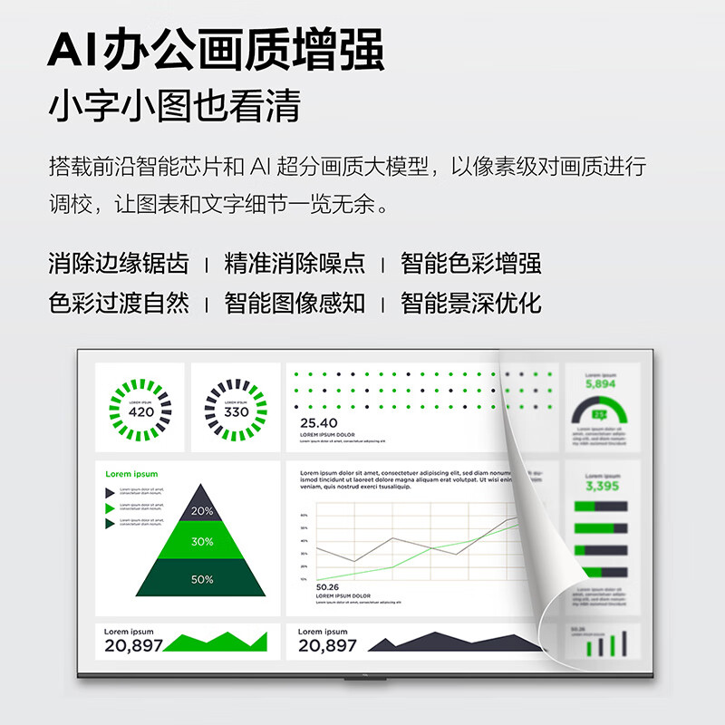 TCL75-inch conference TV tablet all-in-one wireless projection 4K ultra-clear mobile ultra-thin conference room non-touch display office home training commercial teaching large screen N75A