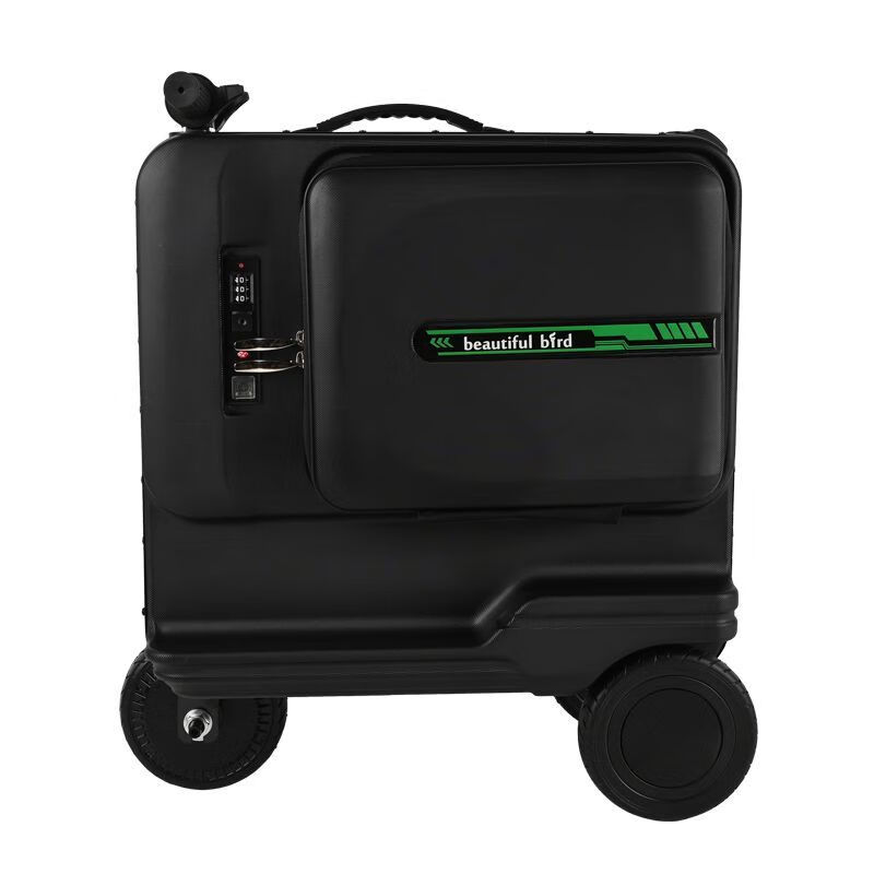 Electric suitcase, rideable, sit-on boarding case, 25L large-capacity suitcase, smart luggage, electric vehicle trolley case, black 20 inches