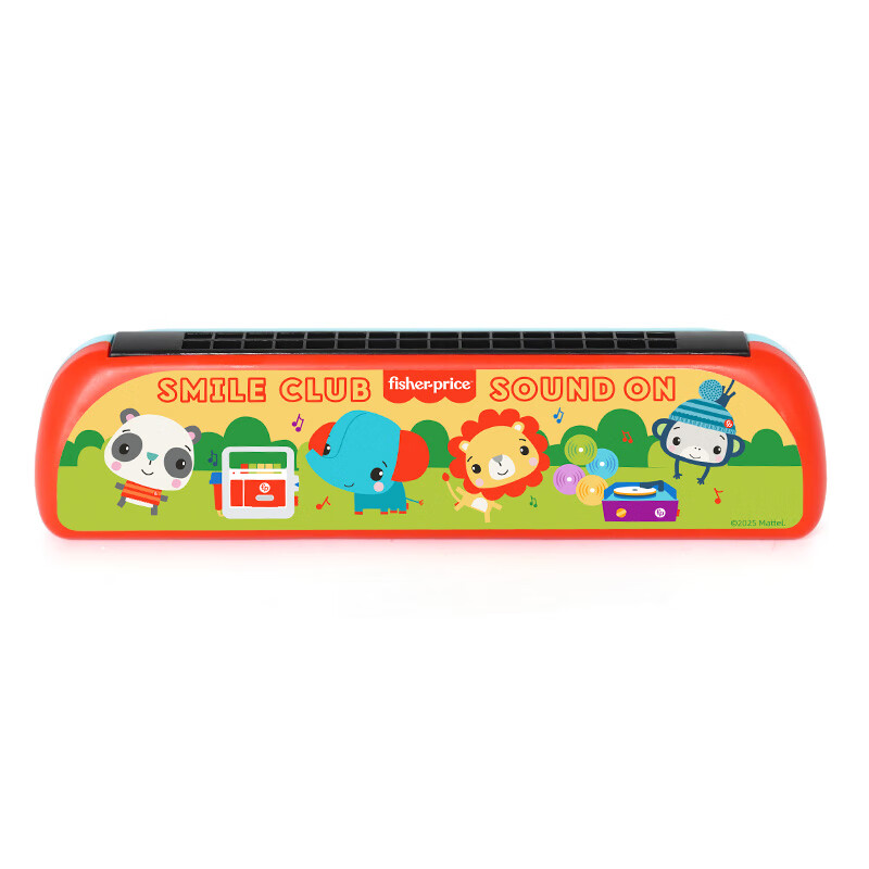 Fisher-Price Children's Harmonica Toy Beginner Enlightenment Music Early Education Wind Instrument Red and Blue F6623