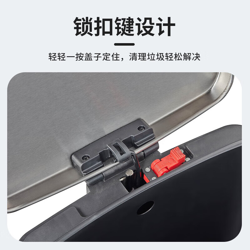 GNF two-category stainless steel foot-operated trash can (30L*2) indoor covered large commercial unit shopping mall office hotel corridor foot-operated garbage sorting bin GPX-218H