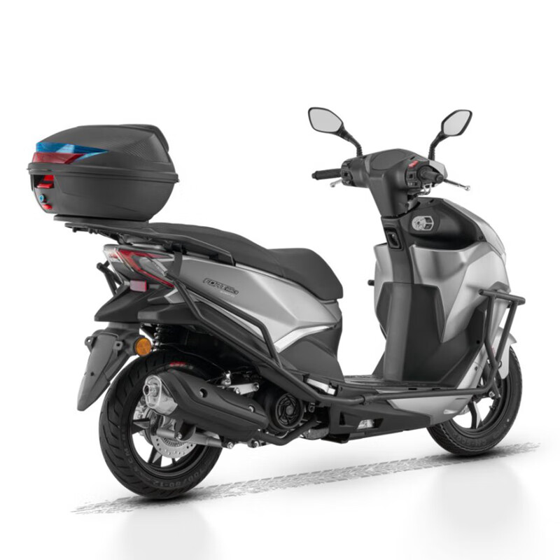 Qianjiang ACE150 fuel scooter commuter smart double disc brake ABS bumper + tail box matte silver gray 25 models
